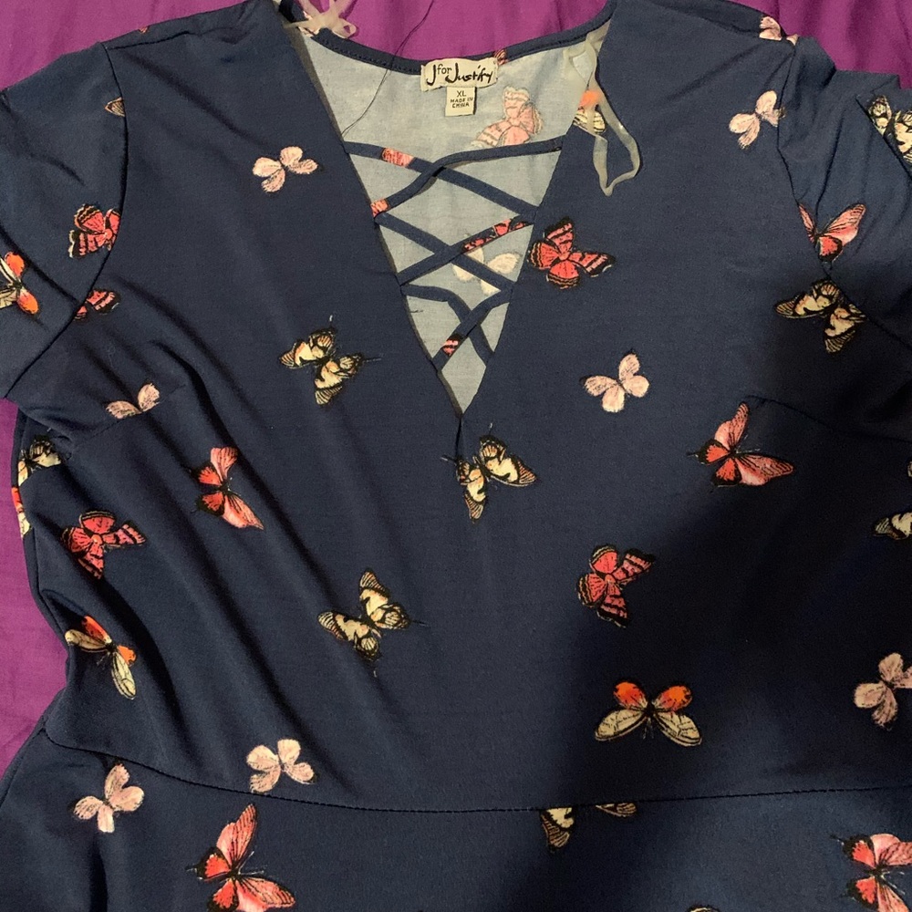 Dark blue butterfly dress
